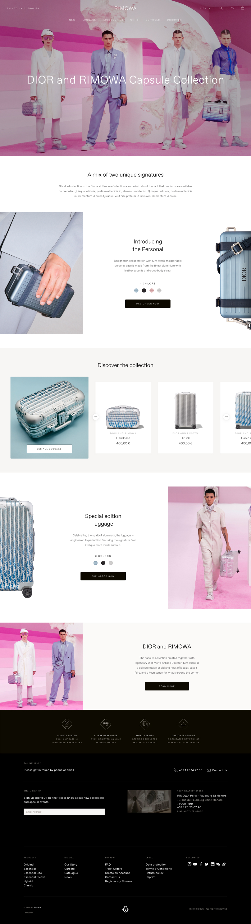 Layout Rimowa x Dior